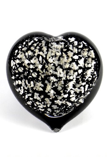 Zwart-zilver hart U38BLSH Zwart-zilver