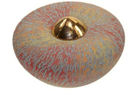 Disk urn ERBLDSRR! keramiek klein rainbow red.