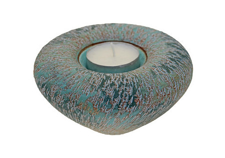 Tealight urn ERBLTLOB0,4 keramiek ocean blue.